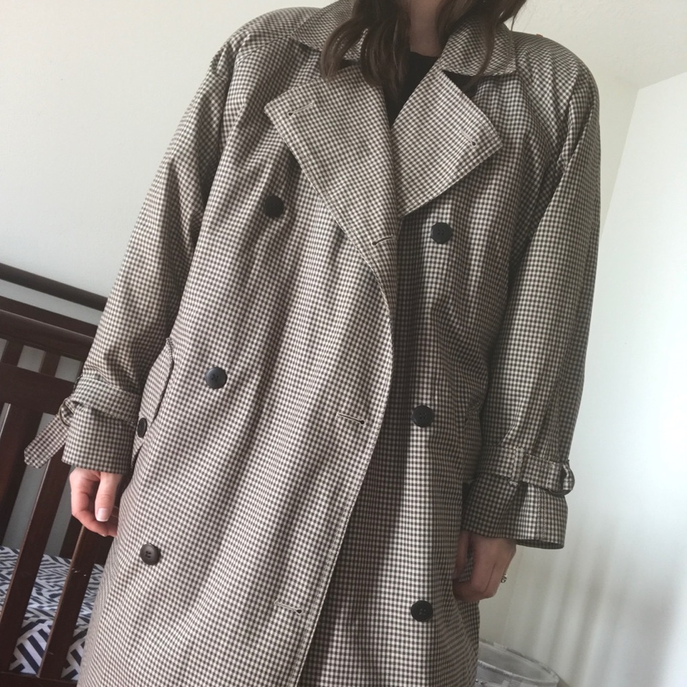 Vintage Misty Harbor  Checkered Trenchcoat - Picture 8 of 8
